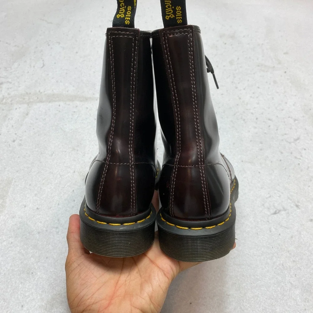 Dr. Martens 1460 Boots Mens 10 Cherry Red Arcadia Leather 8-Eye Lace Up